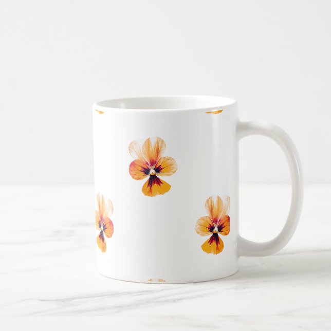 Taza De Café Pansies naranjas (Derecha)