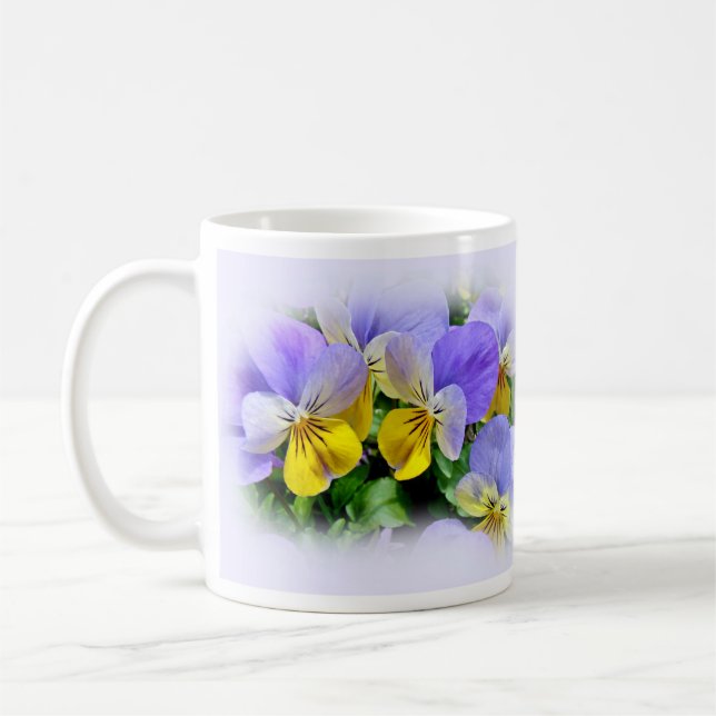 Taza De Café Pansies - Púrpura y Amarillo (Izquierda)