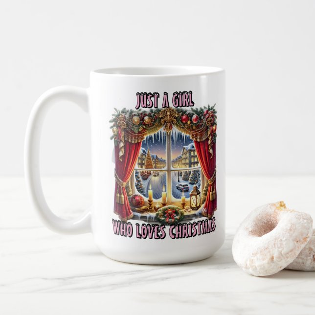 Taza De Café Pantalla de la ventana Navidades cómodos (Con donut)