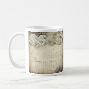 Taza De Café Pantalla Lunar Efímero - Ar Calendario Moon Vintag