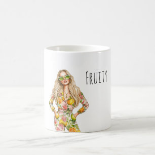 Taza De Café Pantalón Fruta Femenino Rubio