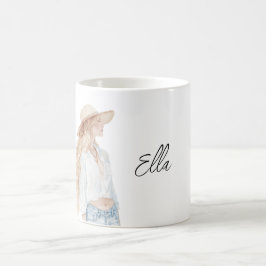 Taza De Café Pantalones vaqueros femeninos rubios