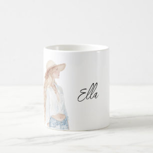 Taza De Café Pantalones vaqueros femeninos rubios