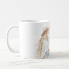 Taza De Café Pantalones vaqueros femeninos rubios