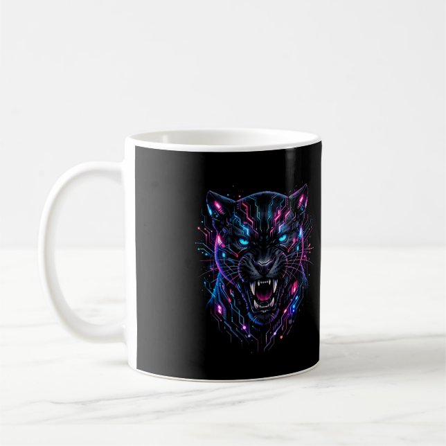 Taza De Café Pantera Cibernética (Izquierda)