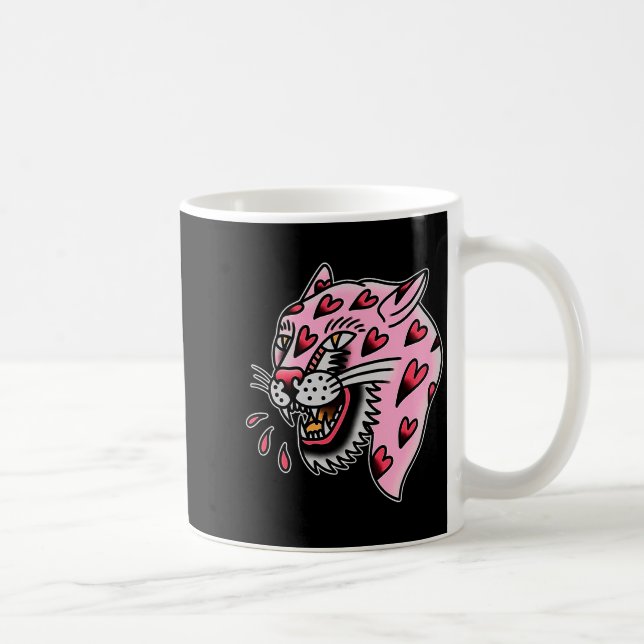 Taza De Café Panther Pink X Heart Love Traditional Flash Premiu (Derecha)