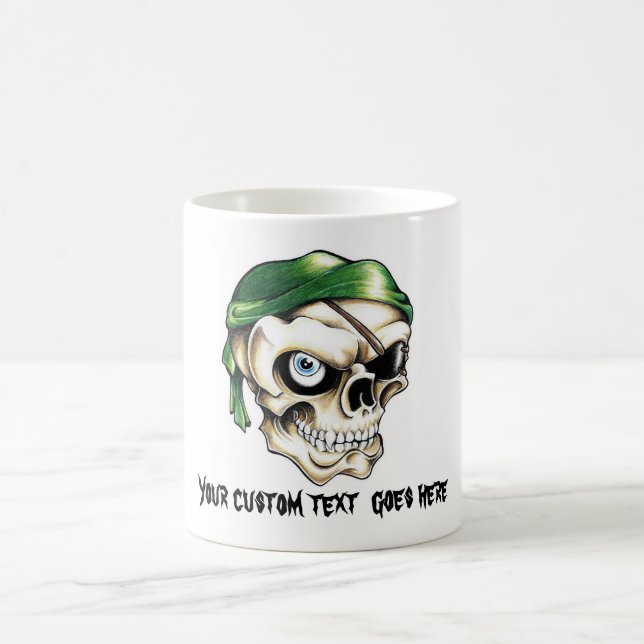 Taza De Café Pañuelo fresco del cráneo del pirata del símbolo (Centro)