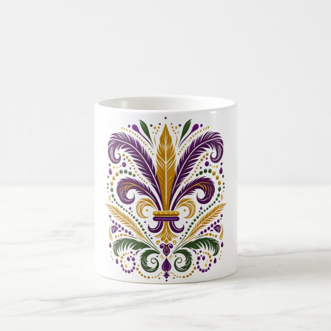 Taza De Café Pañuelos de lis amarillo, violeta verde (Centro)