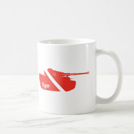 Taza De Café Panzerkampfwagen VI mínimo, rojo - blanco