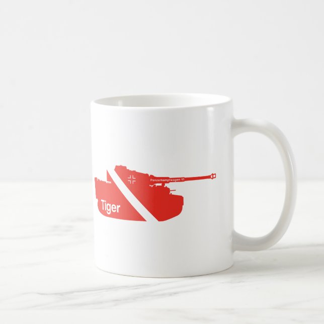 Taza De Café Panzerkampfwagen VI mínimo, rojo - blanco (Derecha)