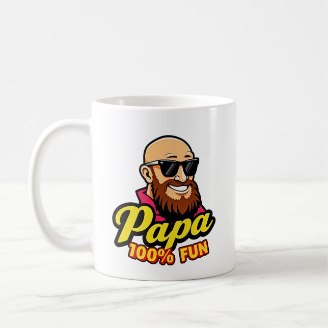 Taza De Café Papa 100% fun  (Izquierda)