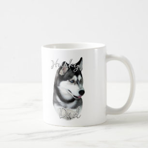Taza De Café Papá 2 del husky siberiano (negro)