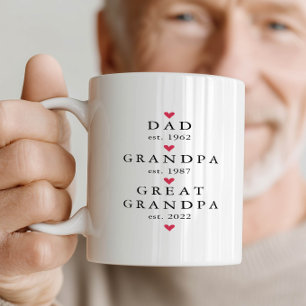 Taza De Café Papá   Abuelo   Bisabuelo Año Est.