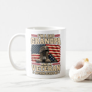 Taza De Café Papa Abuelo Veterano Nada Me Asusta Orgulloso Papá
