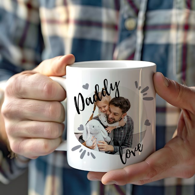 Taza De Café Papá Amo | El Día del Padre de la Foto Cuta (Subido por el creador)