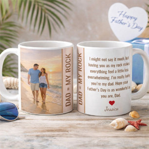 Taza De Café Papá, Atardecer en la Playa My Rock Día del Padre
