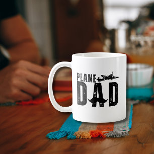 Taza De Café Papá Avión y Avión Antiguo Regalo Divertido de Avi