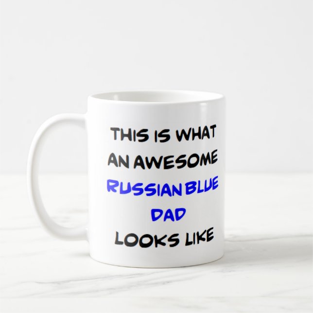 Taza De Café papá azul ruso, impresionante (Izquierda)