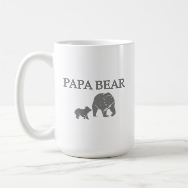 Taza De Café "Papa Bear" Bear Fishing with Cub Coffee Mug (Izquierda)
