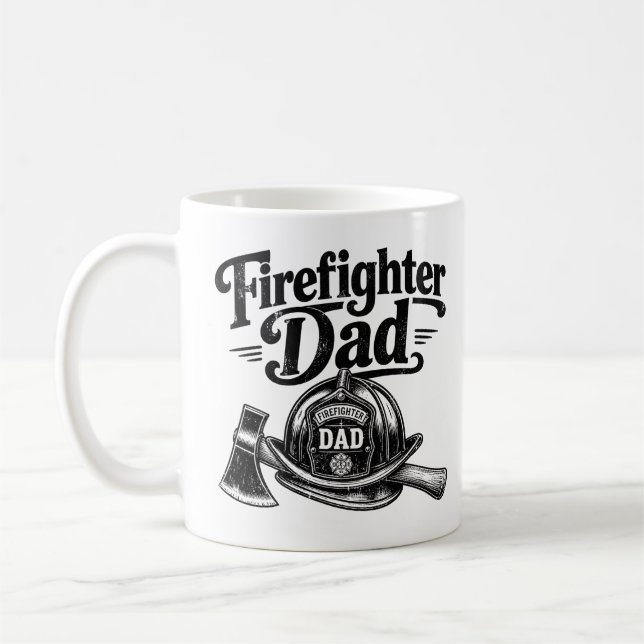 Taza De Café Papá Bombero – Héroe, Protector, Leyenda (Izquierda)