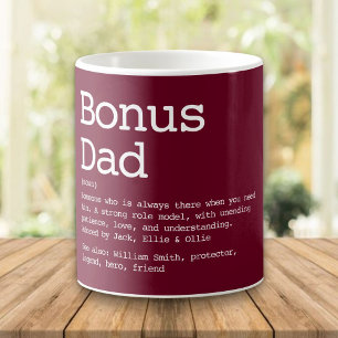 Taza De Café Papa Bono Padrastro Definición Rojo Burdeos