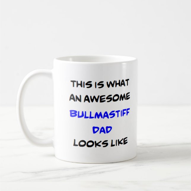 Taza De Café papá bullmastiff, impresionante (Izquierda)