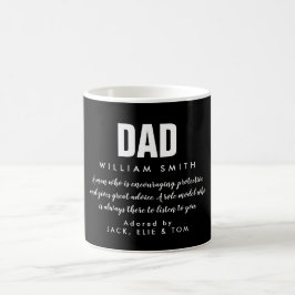 Taza De Café Papá cita al moderno negro y blanco