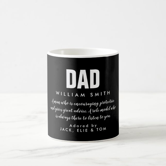 Taza De Café Papá cita al moderno negro y blanco (Centro)