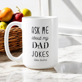 Taza De Café Papá Cita Negra Pregúntame acerca de mis Chistes d