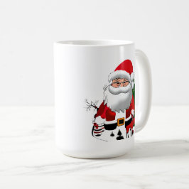 Taza De Café Papá Claus con un Reno