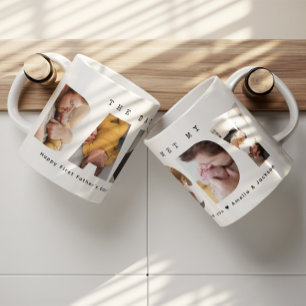 Taza De Café Papá Collage de fotos, el primer día del padre par