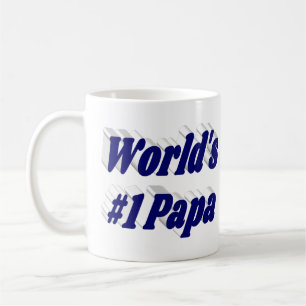 Taza De Café Papá con medio texto azul oscuro