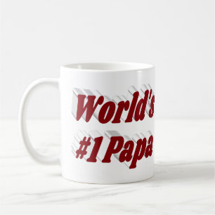Taza De Café Papá con medio texto en burdeos