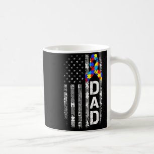 Taza De Café Papá concienciación sobre el autismo bandera de EE