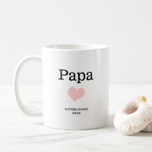 Taza De Café Papa, corazón rosado, Personalizado de foto única