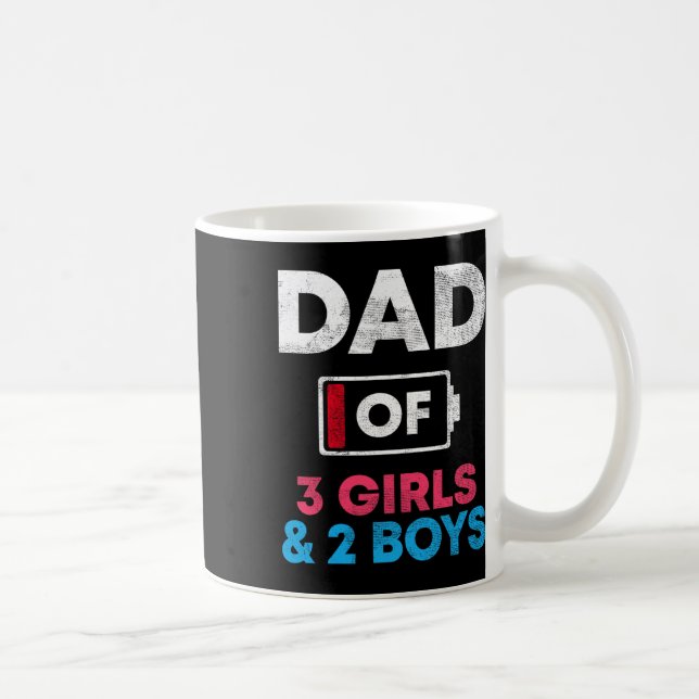 Taza De Café Papá De 3 Chicas Y 2 Niños Ttery Low Daddy Padre&# (Derecha)