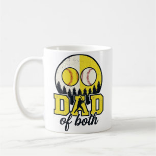 Taza De Café Papá de béisbol y sóftbol de ambos diseño vectoria