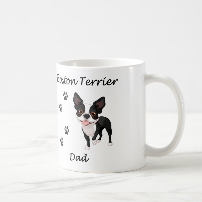 Taza De Café Papá de Boston Terrier (Derecha)