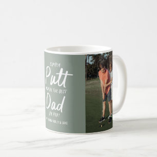 Taza De Café Papá de golf moderno khaki verde tipografía fotogr
