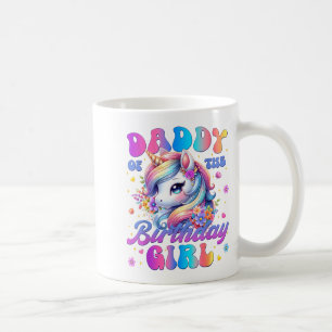 Taza De Café Papá De La Cumpleañera Unicornio Flor Familia M