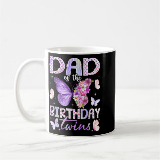 Taza De Café Papá de los gemelos del cumpleaños Cumpleaños de m
