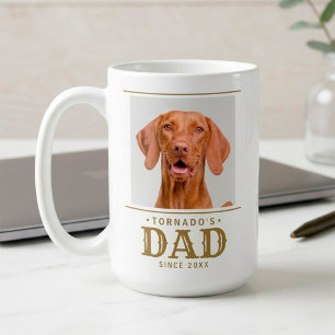 Taza De Café Papá de Perro con Estilo desde Año Foto de Mascota