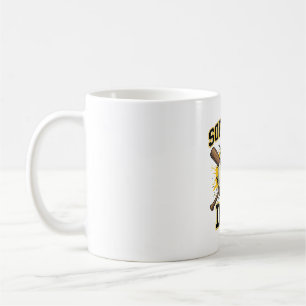 Taza De Café Papá de Sóftbol Diseño Retro Universitario Bats Cr