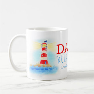 Taza De Café Papá del faro usted enciende para arriba nuestra