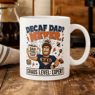 Taza De Café Papá Descafeinado Nunca Nivel de Caos Experto Dive
