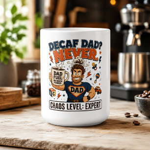 Taza De Café Papá Descafeinado Nunca Nivel de Caos Experto Dive