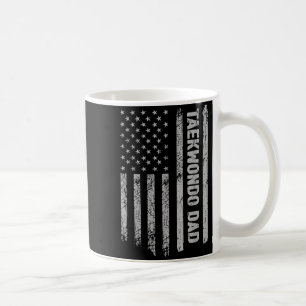 Taza De Café Papá divertido de Taekwondo Bandera de América Pat