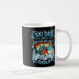 Taza De Café Papá divertido esquiando como un papá normal solo