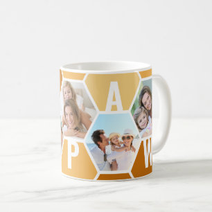 Taza De Café Papa editable 5 foto 5 letra panal