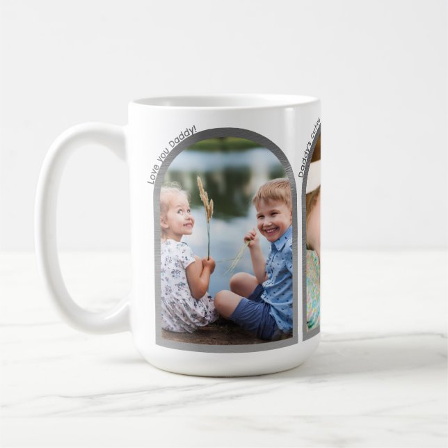 Taza De Café Papá | El Collage de fotos del Día del Padres y el (Izquierda)